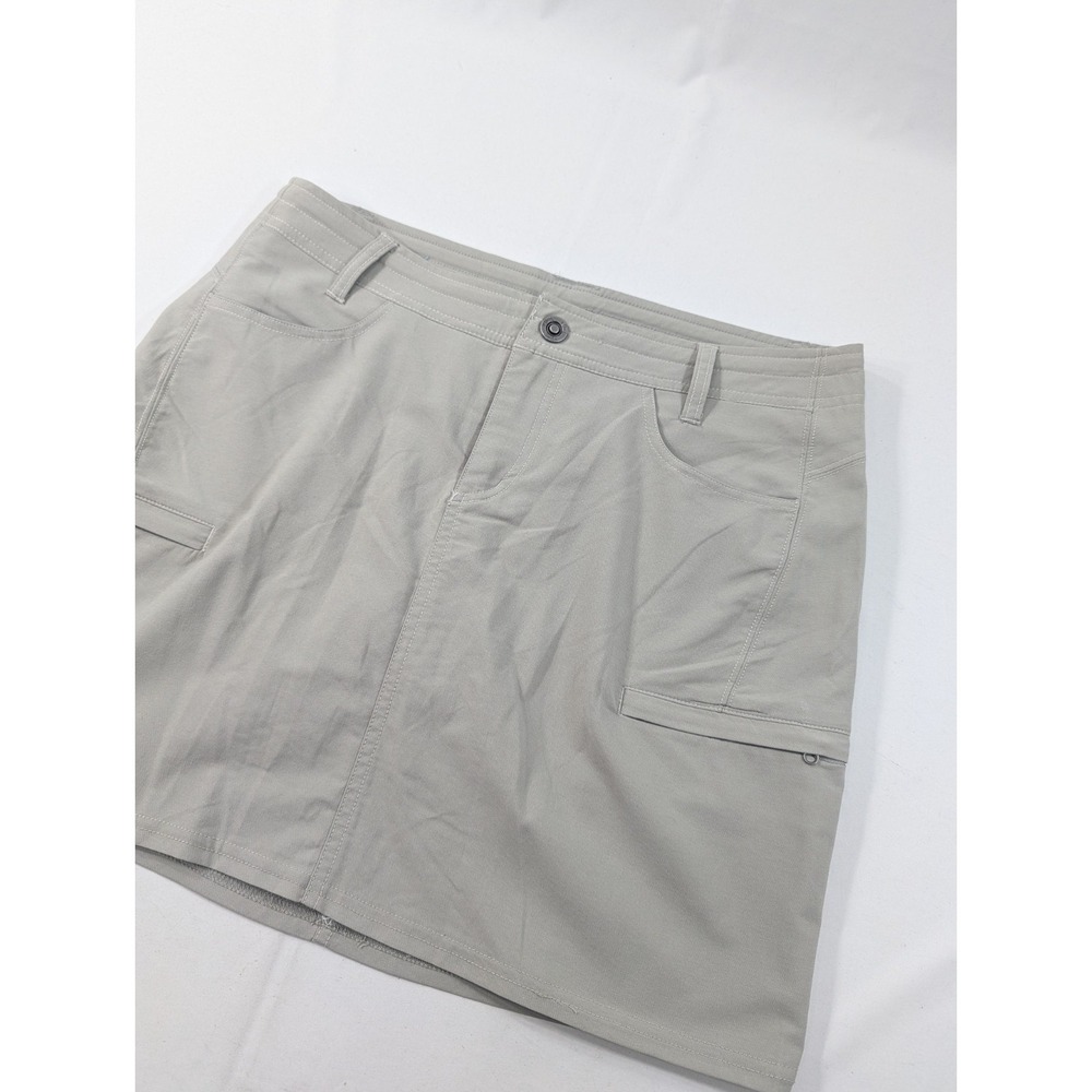 Kuhl Beige 18S 32" Nylon Blend Hiking Outdoor Skort Womens Zipper Pocket Skirt